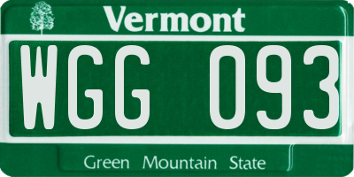 VT license plate WGG093