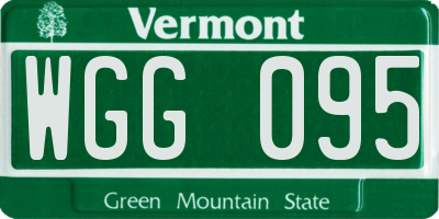 VT license plate WGG095