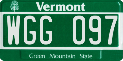VT license plate WGG097