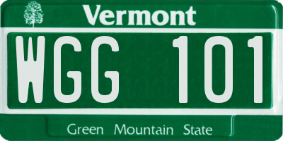 VT license plate WGG101