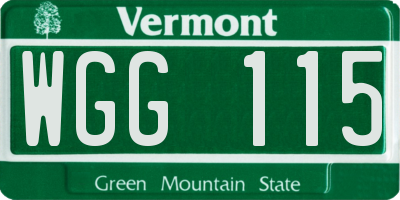 VT license plate WGG115