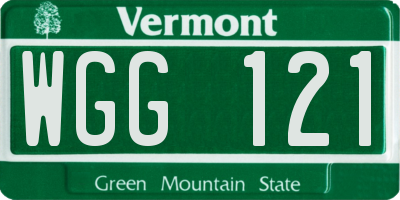 VT license plate WGG121