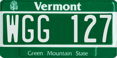 VT license plate WGG127