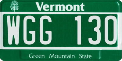 VT license plate WGG130