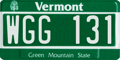 VT license plate WGG131