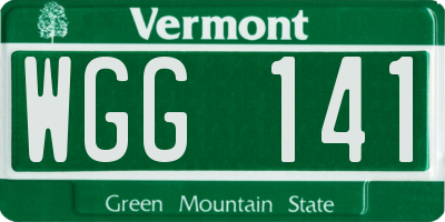 VT license plate WGG141