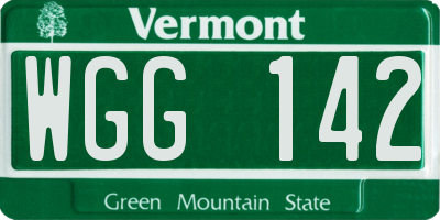 VT license plate WGG142