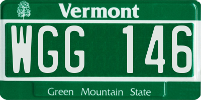 VT license plate WGG146