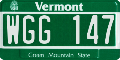 VT license plate WGG147