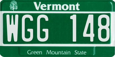 VT license plate WGG148