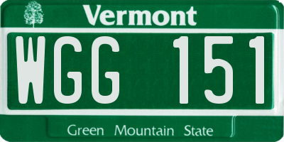 VT license plate WGG151
