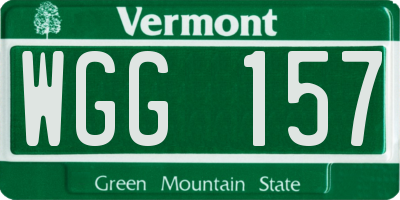 VT license plate WGG157