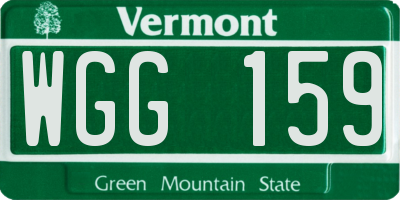 VT license plate WGG159