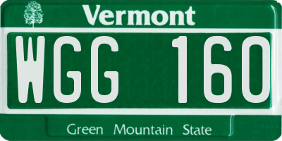 VT license plate WGG160
