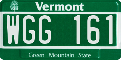 VT license plate WGG161