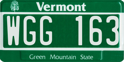 VT license plate WGG163