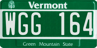 VT license plate WGG164