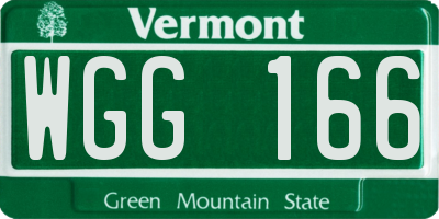 VT license plate WGG166