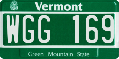 VT license plate WGG169