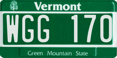 VT license plate WGG170