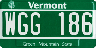 VT license plate WGG186