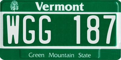 VT license plate WGG187