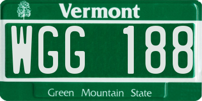 VT license plate WGG188