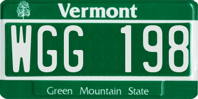 VT license plate WGG198