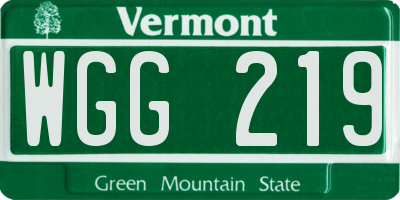 VT license plate WGG219
