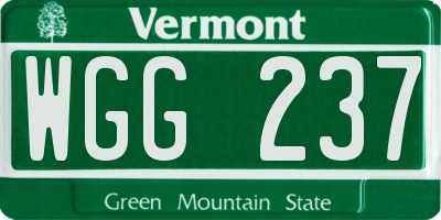 VT license plate WGG237