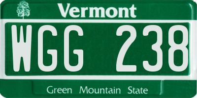 VT license plate WGG238