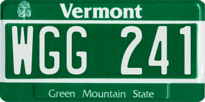 VT license plate WGG241
