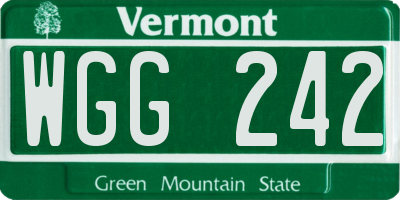 VT license plate WGG242