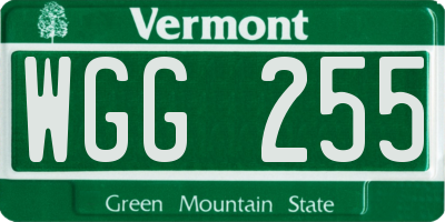 VT license plate WGG255