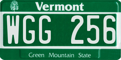 VT license plate WGG256