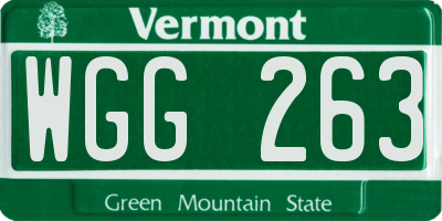 VT license plate WGG263