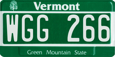 VT license plate WGG266