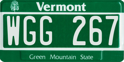 VT license plate WGG267