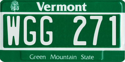 VT license plate WGG271