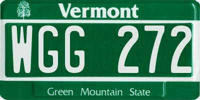 VT license plate WGG272