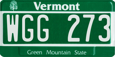 VT license plate WGG273