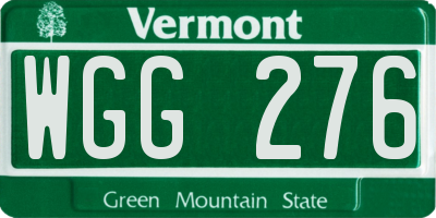 VT license plate WGG276