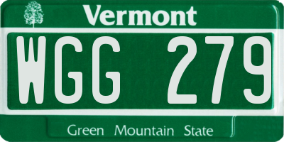 VT license plate WGG279