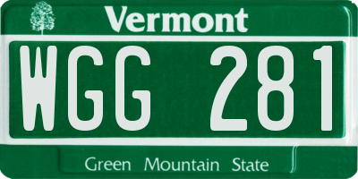 VT license plate WGG281