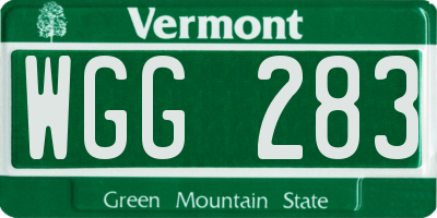 VT license plate WGG283