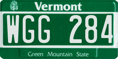 VT license plate WGG284