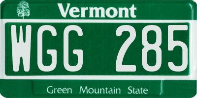 VT license plate WGG285