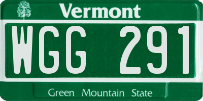 VT license plate WGG291