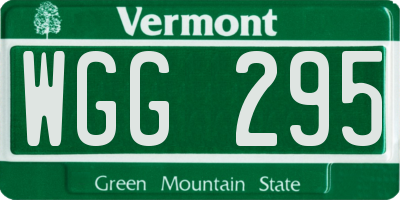 VT license plate WGG295