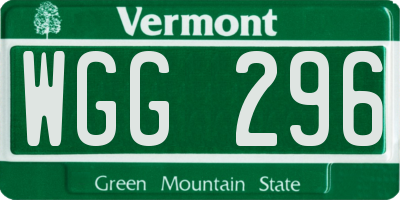 VT license plate WGG296